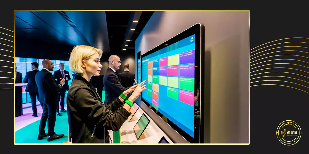 Interactive touch screen panel as part of engaging exhibition designs.